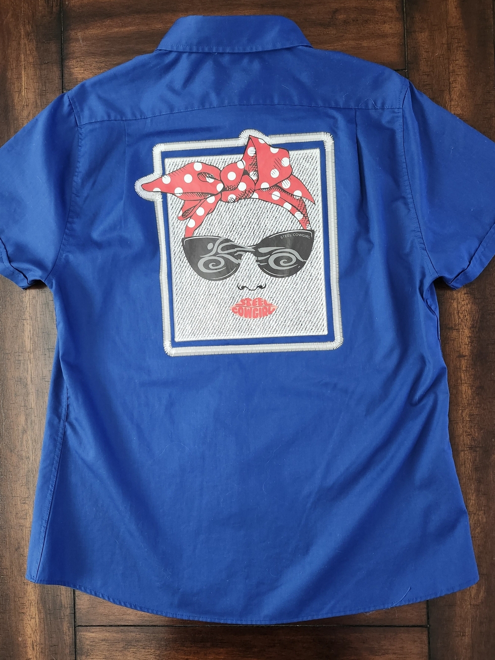 "Steel Cowgirl" Pin-up Style Button Down Shirt Woman's Large